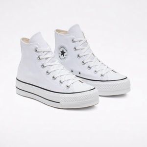 White Platform Converse